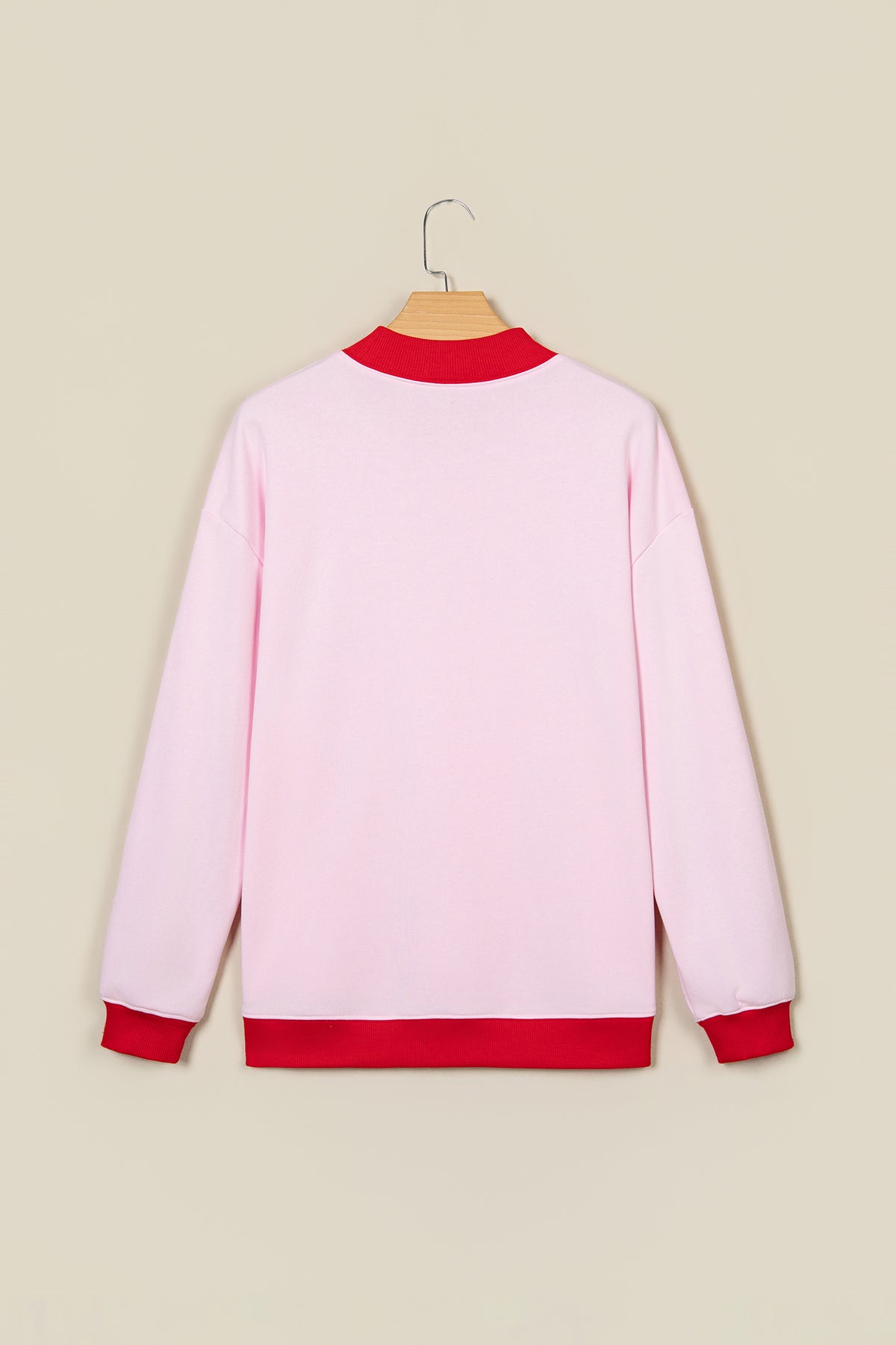 Coffee Polka Dot Letter Graphic Colorblock Tunic Sweatshirt