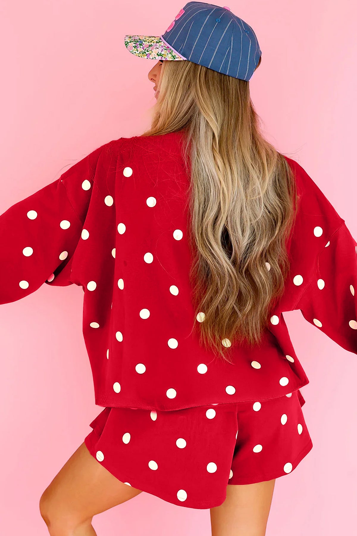 Polka Dot Pullover Skort Set