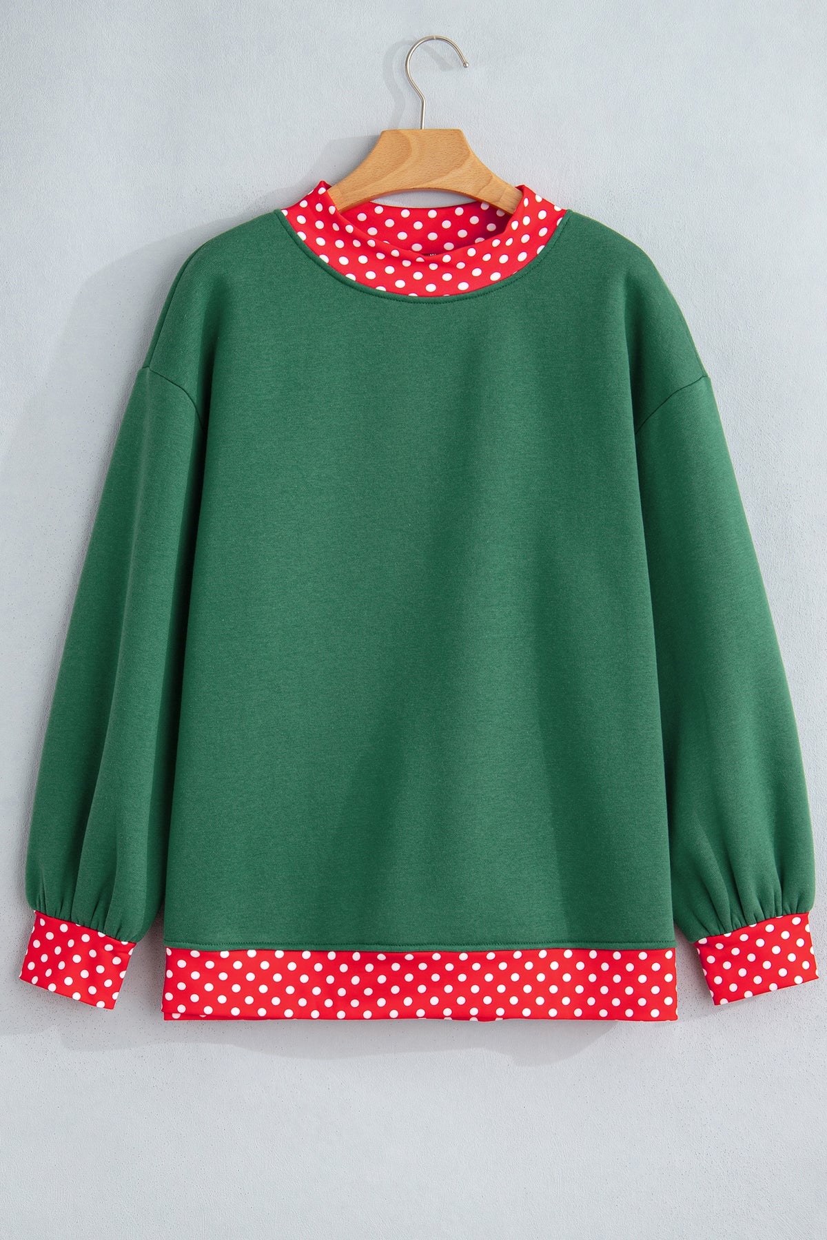 Colorblock Polka Dot Oversized Sweatshirt