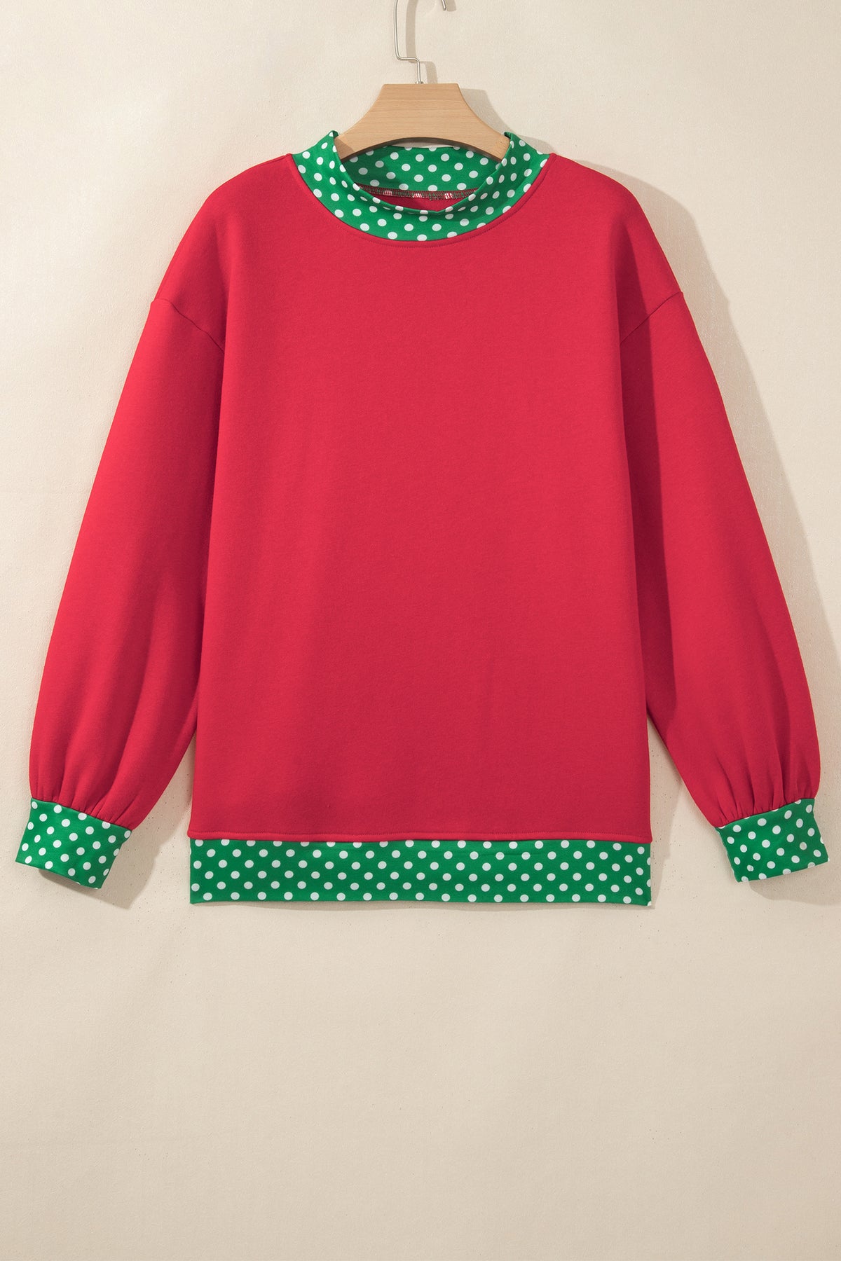 Colorblock Polka Dot Oversized Sweatshirt