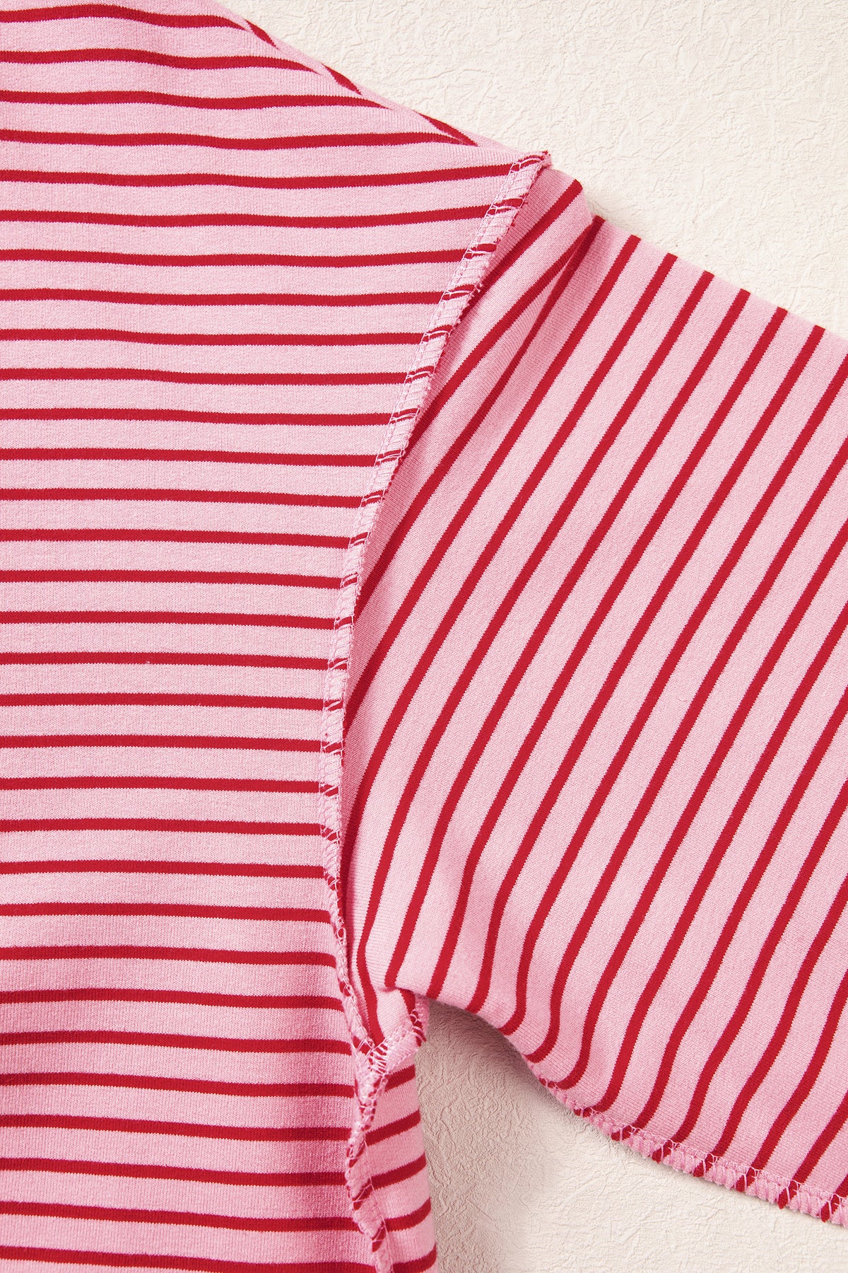 Striped Colorblock Mock-Neck Sweatshirt