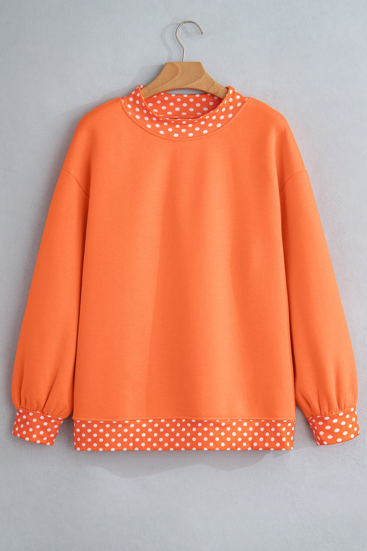 Colorblock Polka Dot Oversized Sweatshirt