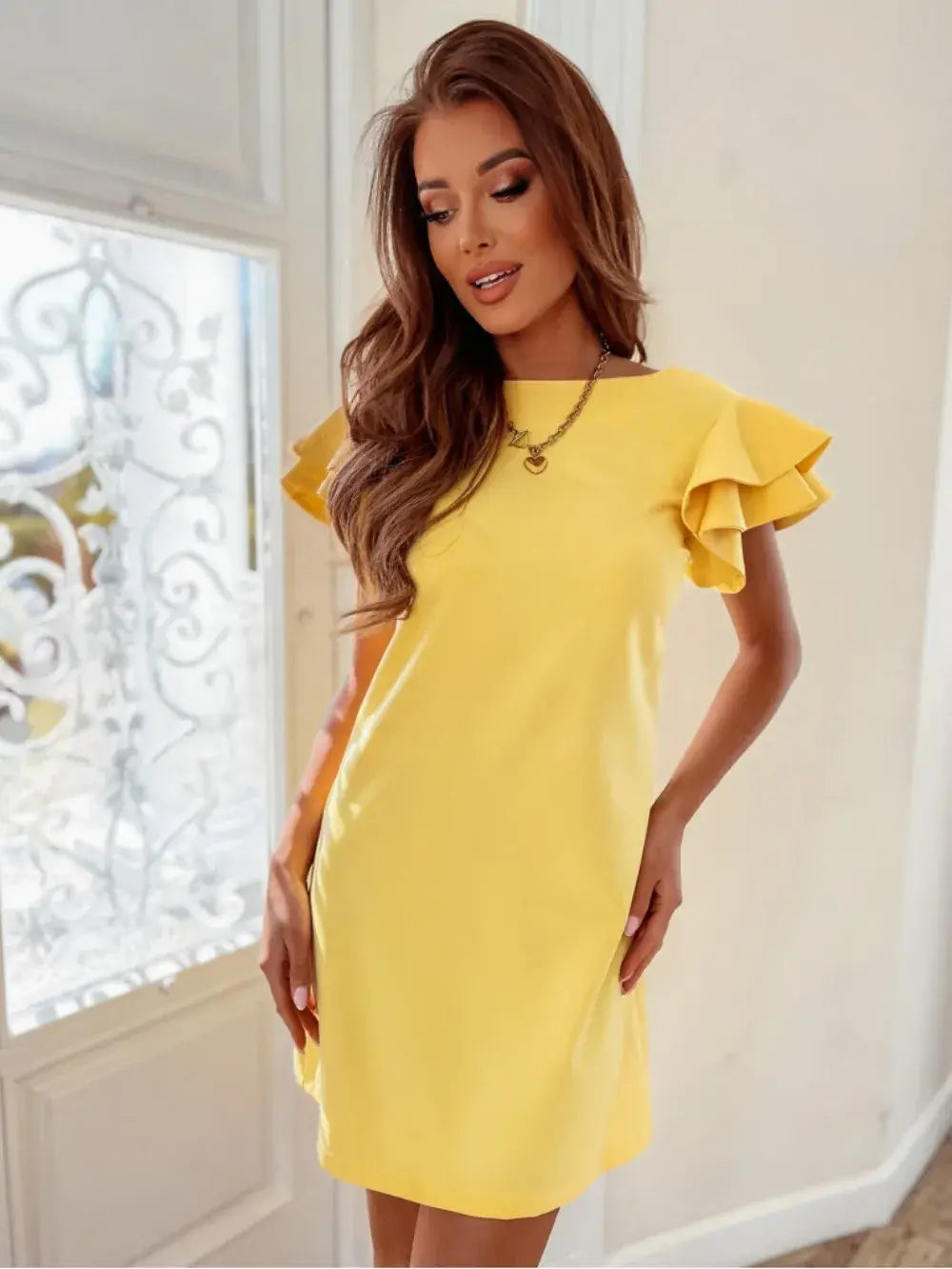 stylish backless ruffled short dress stylish backless ruffled short dress stylish backless ruffled short dress