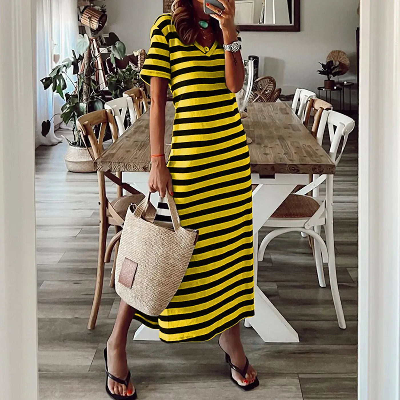 Dresses for Women Summer Stripe Maxi Dresses s